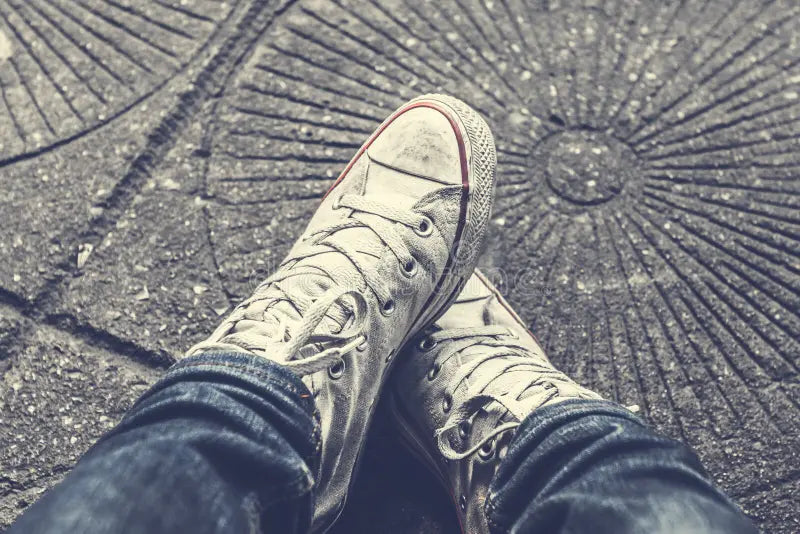 Men feet with comfortable shoes