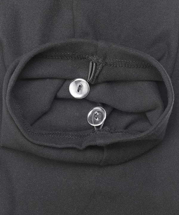 Men's Soft Stretch Pants with Back Overlap Black inner buttons