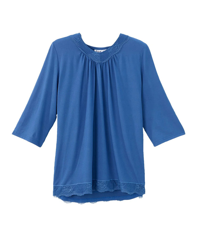 front of open back blouse