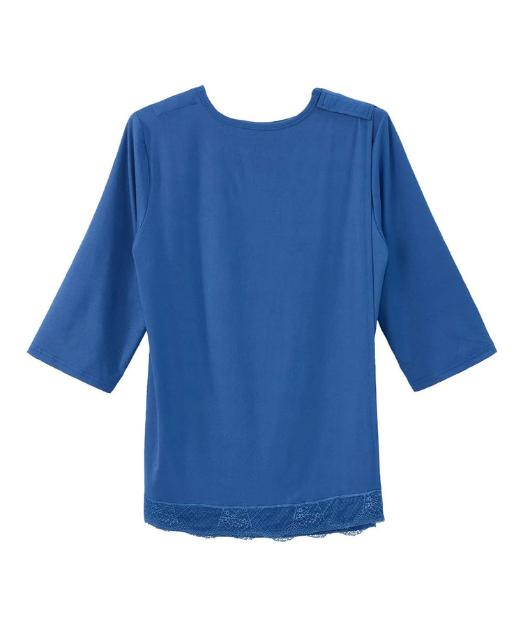 back of open back blouse fully closed
