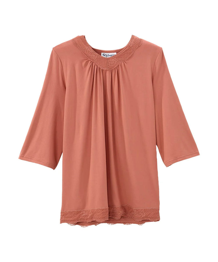front of open back blouse