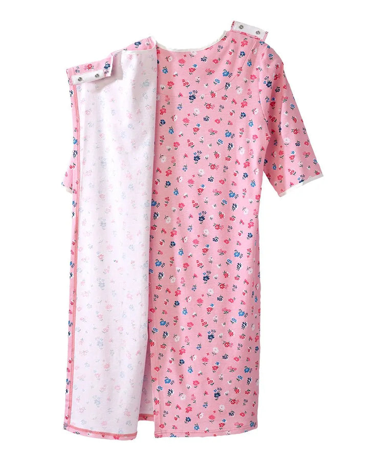 inside of the sweet florals Women's Knit Open Back Nightgown