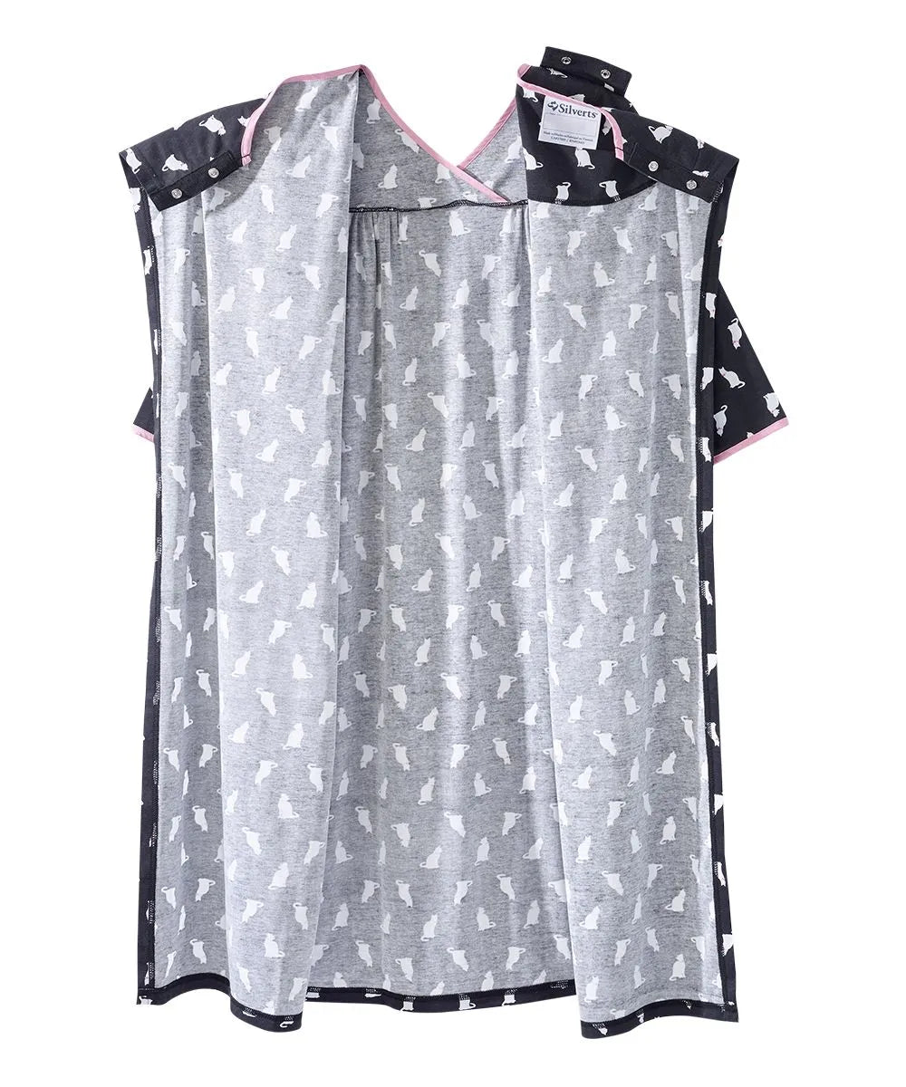 Front of the cat bow Women's Knit Open Back Nightgown