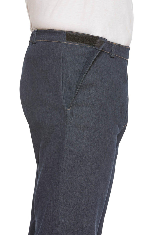 Men's Easy-On Side-Opening Jeans | Easy-On Denim with Velcro Adjustable Waist