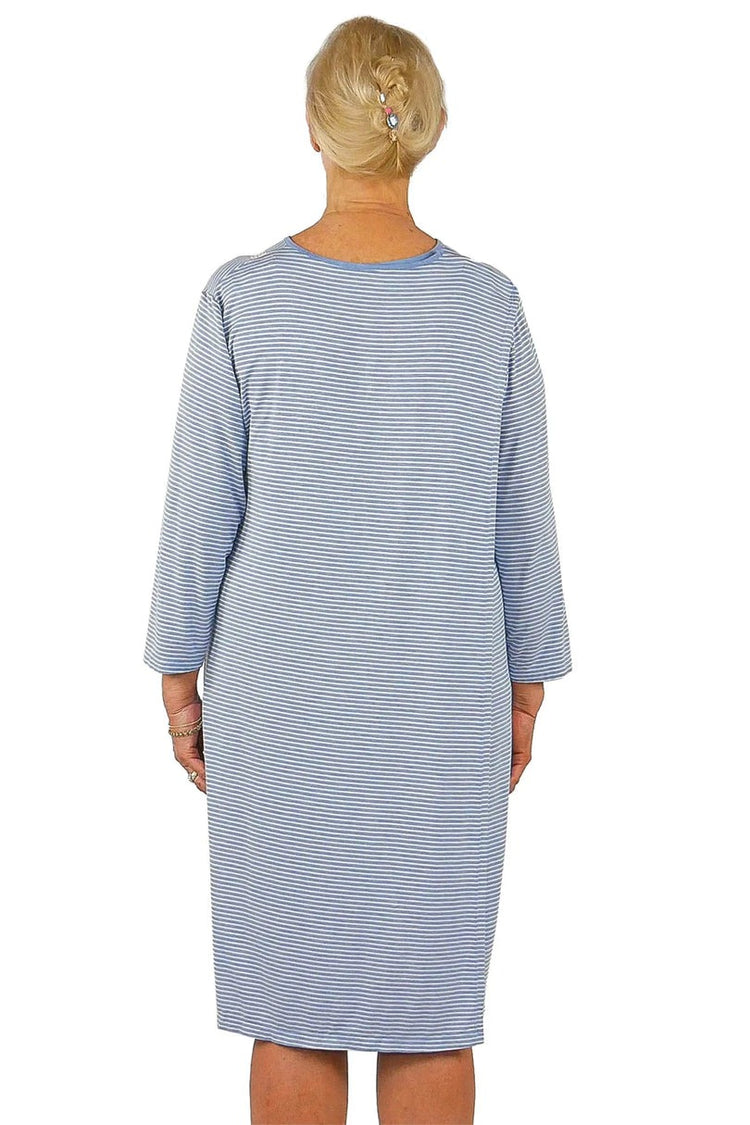 Women’s Open-Back Easy Dressing Stretch Sleepwear | Assisted Dressing Snap Closure Comfort Adaptive Nightgown