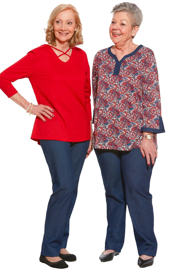 Women's Adaptive Denim Jeans with Easy-Open Side Velcro | Light Stretch, Slim Leg