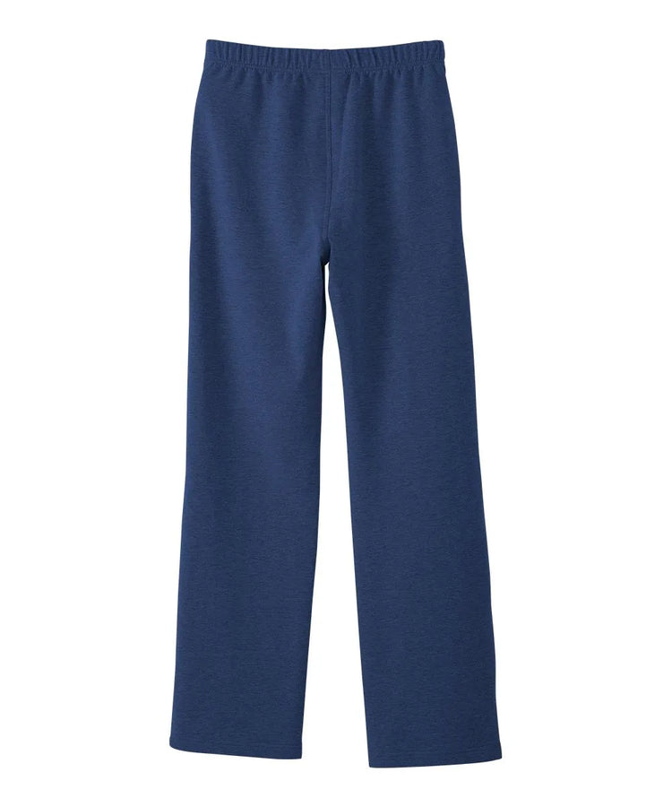 Detailed image showing the texture and functionality of the June Adaptive Men’s Navy Fleece Pants with side closures.