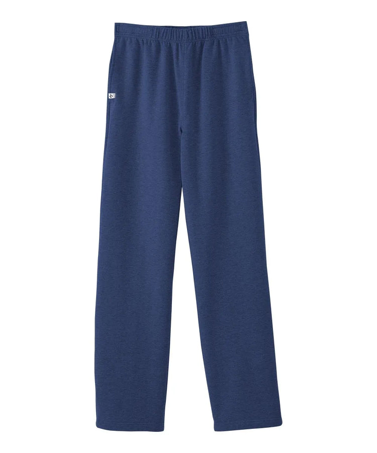 Front view of June Adaptive Men’s Easy Touch Side Closure Fleece Pants in Navy, with a comfortable elastic waist.
