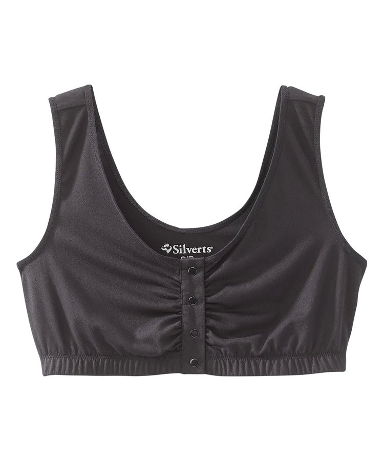 Front Women's Front Snap Closure Adaptive Bra Black