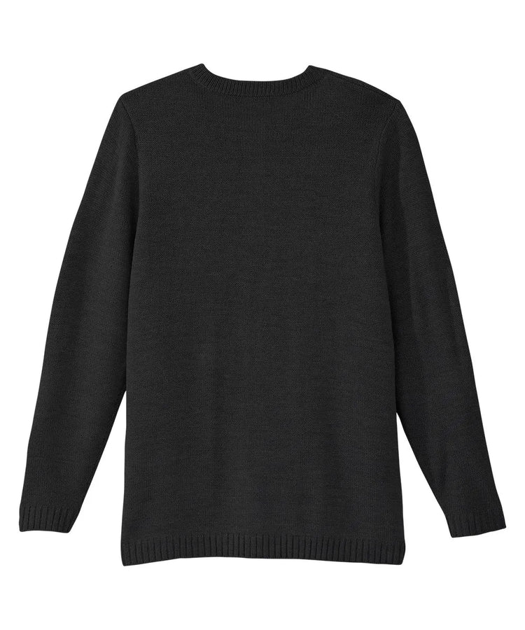 Back view of June Adaptive Women's Cardigan in Black showing the plain, seamless design.