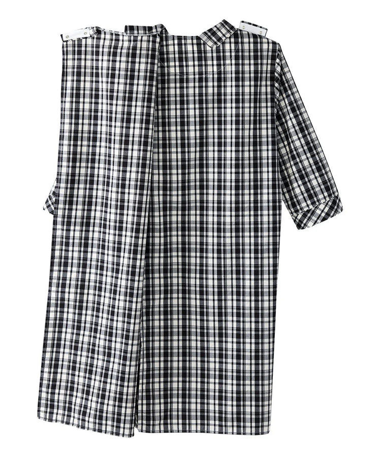 Men's Collared Nightgown with Back Overlap half opened