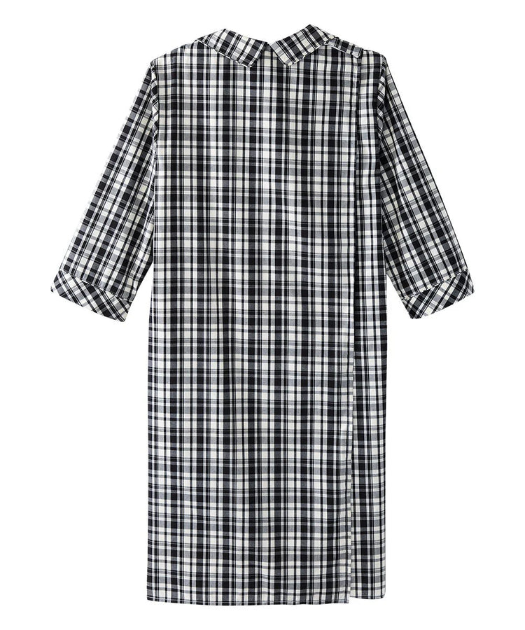 Men's Collared Nightgown with Back Overlap closed back