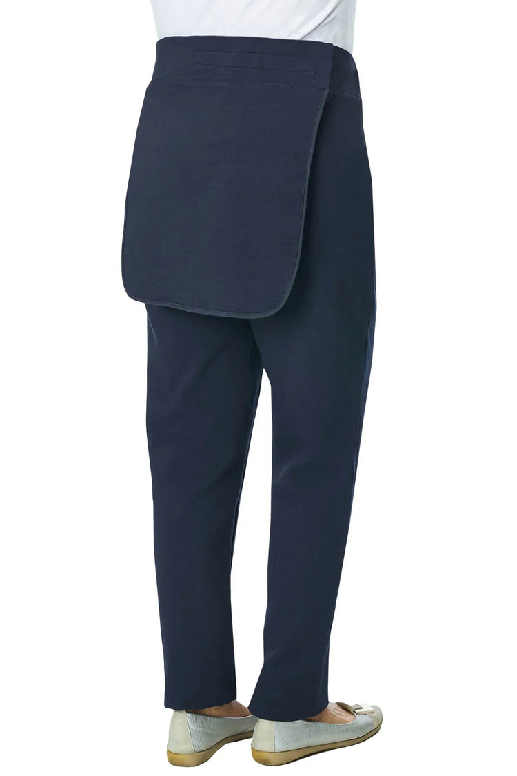 Women's Back-Panel Assisted Dressing Stretch Pants - Navy | Tricotti - back panel