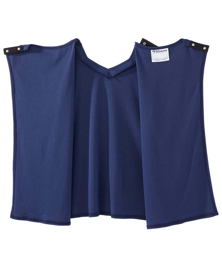 Women's Navy Diamond neck tee with back overlap full open back