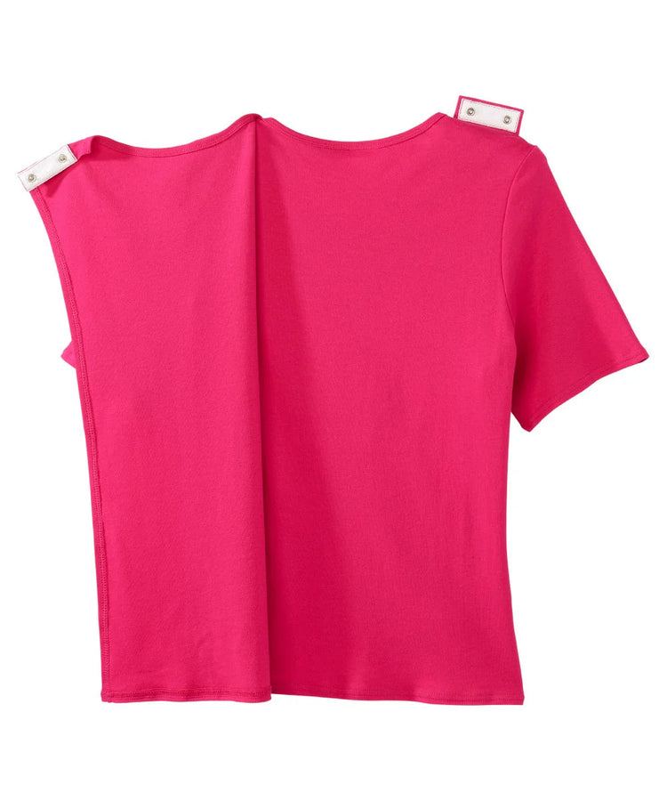 Women's Extreme Pink Diamond neck tee with back overlap back half open