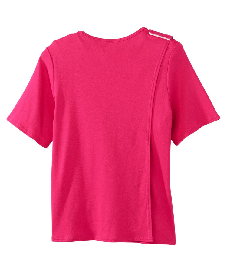 Women's Extreme Pink Diamond neck tee with back overlap back closed