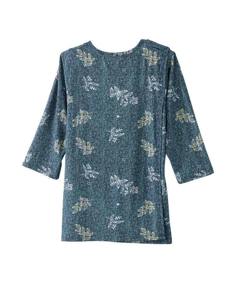 Women's Faux Button Top with Back Overlap Back Closed