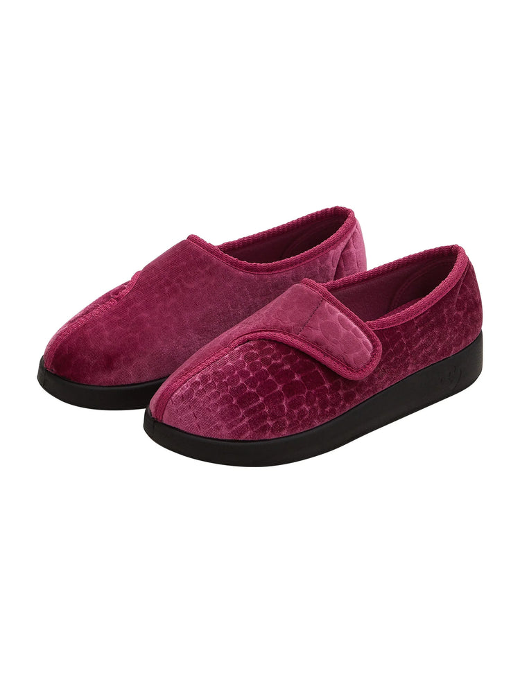 Women's Wide Non-Slip Adjustable Indoor Slippers pink front