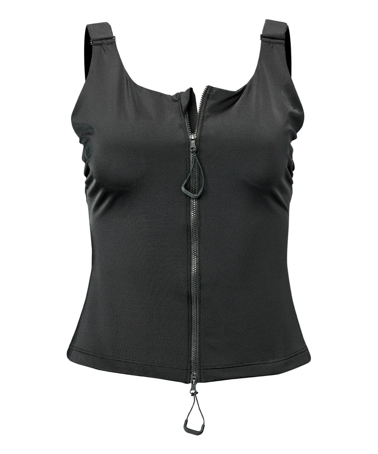 Women's tankini with zip front front