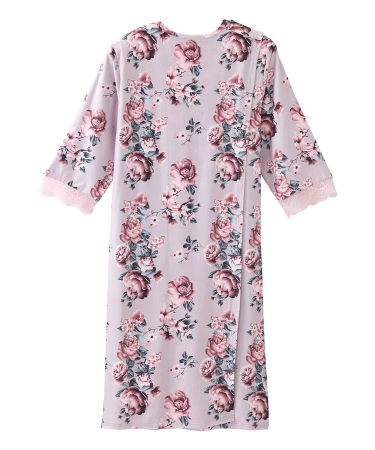 Women's Lace Night Dress with Back Overlap