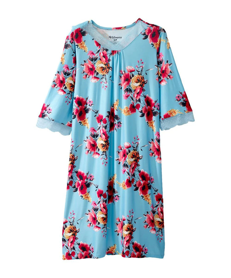 Women's Lace Night Dress with Back Overlap