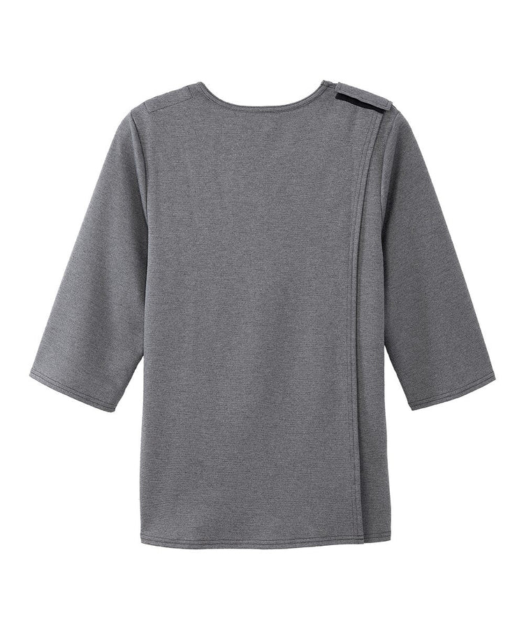 Women's 3/4 Sleeve Embroidered top with Back Overlap