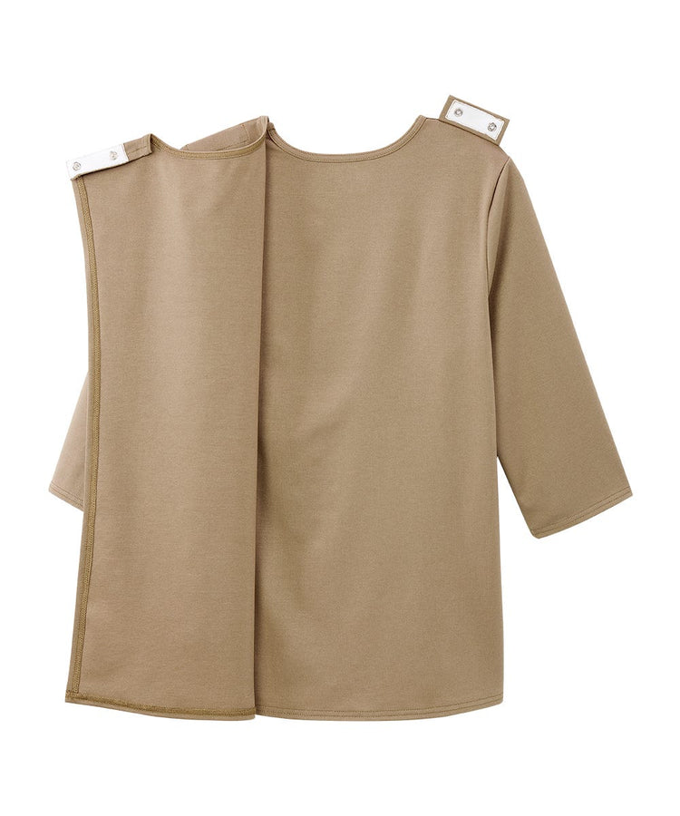 Women's 3/4 Sleeve Embroidered top with Back Overlap