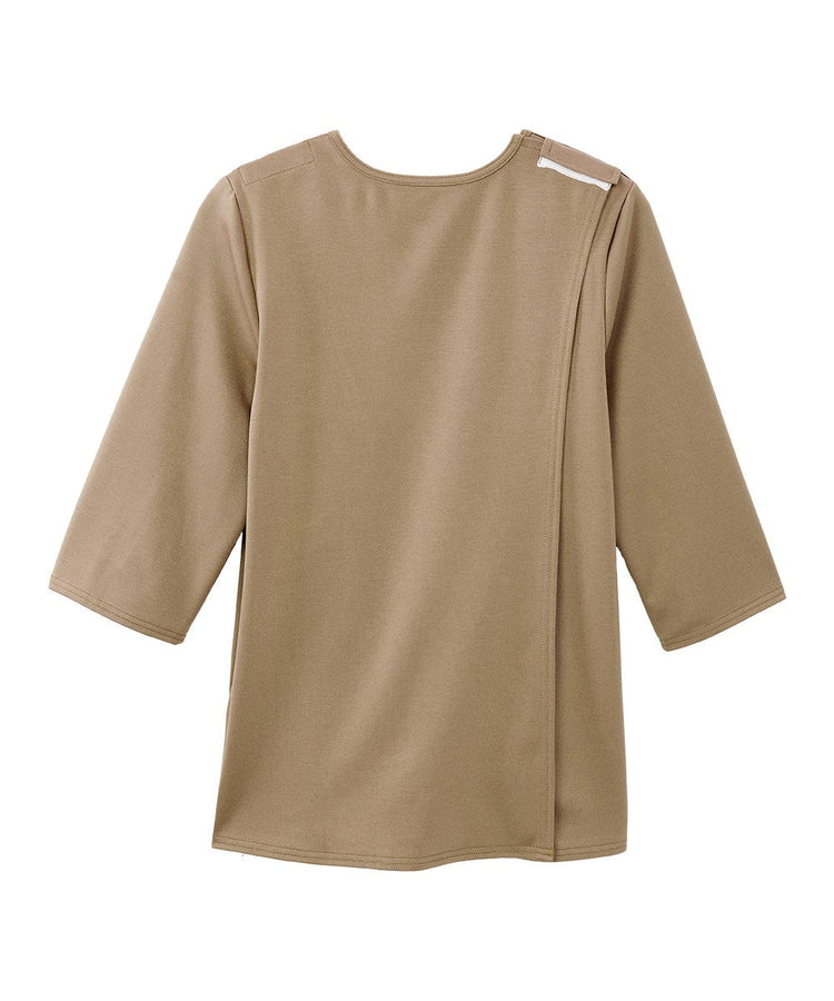 Women's 3/4 Sleeve Embroidered top with Back Overlap