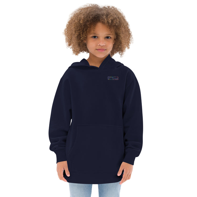 Indigo  Kidswear hoodie features a vibrant design that says "You're loved"