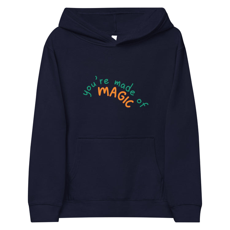 Indigo Kidswear hoodie featuring a " you're made of Magic" design with pockets at front.