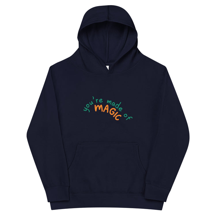 Indigo Kidswear hoodie featuring a " you're made of Magic" design with pockets at front.
