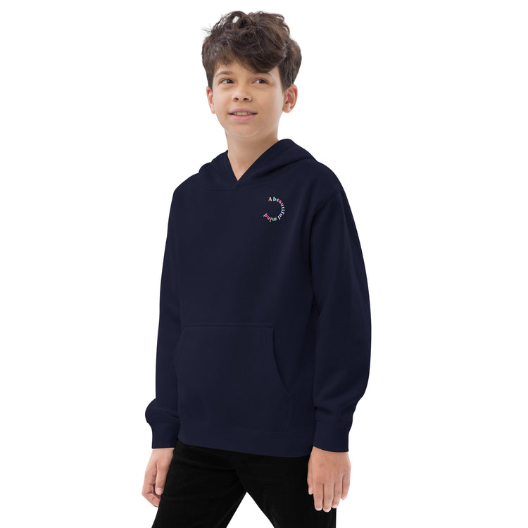 Indigo Kidswear hoodie featuring "A beautiful mind" design.