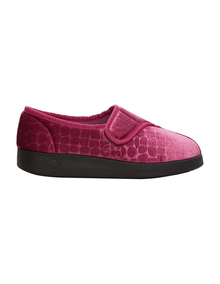Women's Wide Non-Slip Adjustable Indoor Slippers pink outside