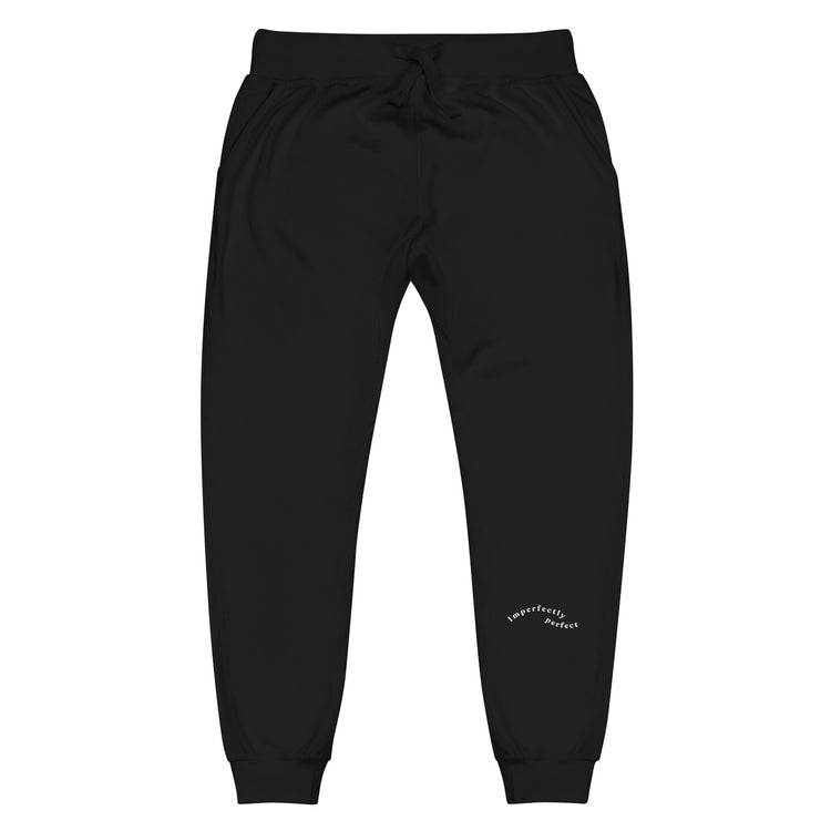Black Sweatpants supporting the " Imperfectly perfect " style!