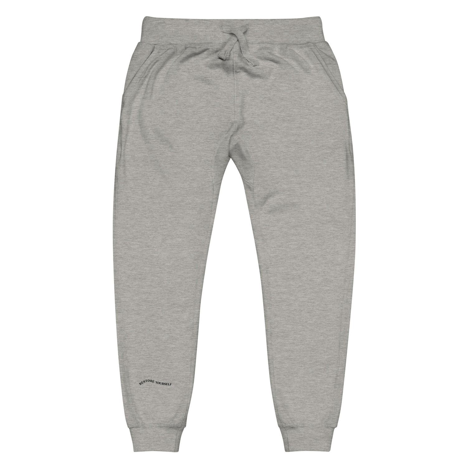 Grey sweat pant helps mental health with "Restore Yourself".