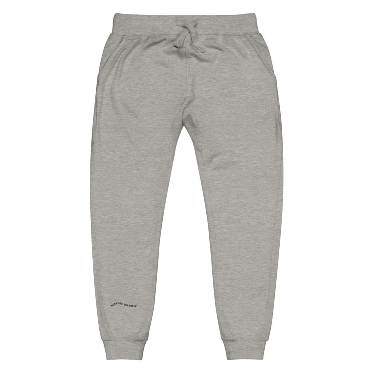 Grey sweat pant helps mental health with "Restore Yourself".