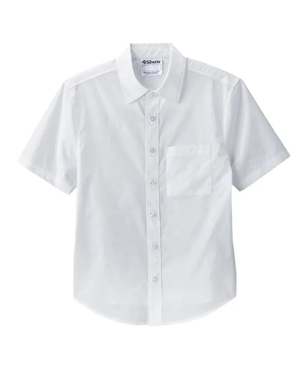 Mens Short Sleeve Shirt with Magnetic Buttons White