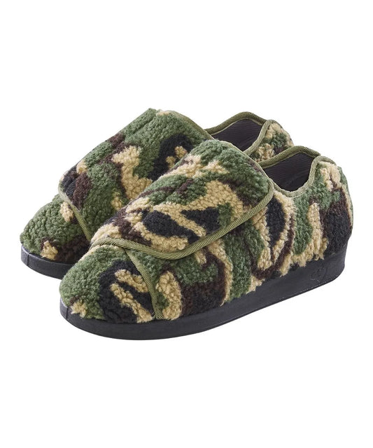 Men's Wide Non-Slip Indoor Slippers with Easy Closures Camo