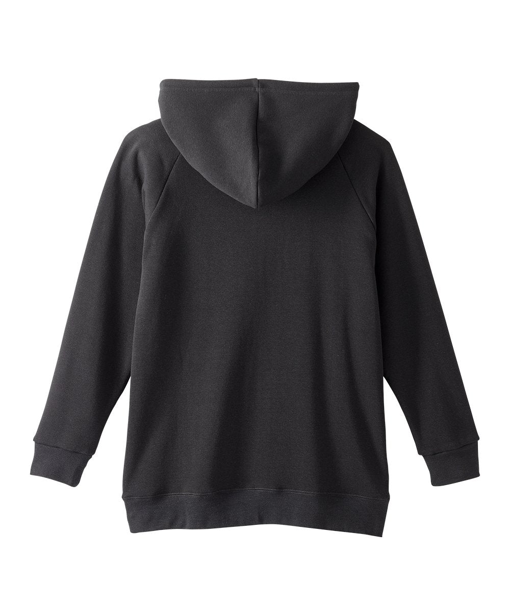 Back of black womens hoodie