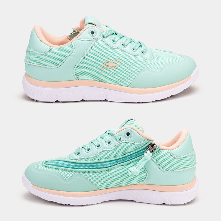 June Adaptive - Women's Mint Memory Foam Shoes with Front Zipper Access