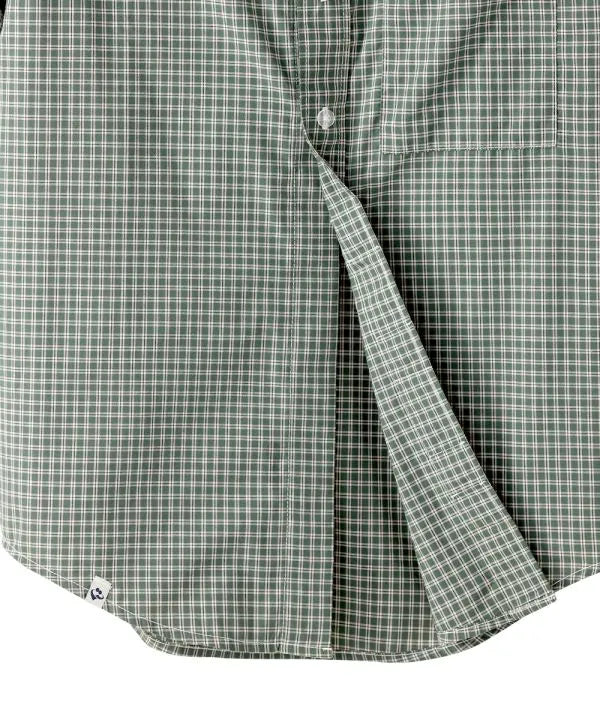 Green Gingham short sleeve magnetic shirt