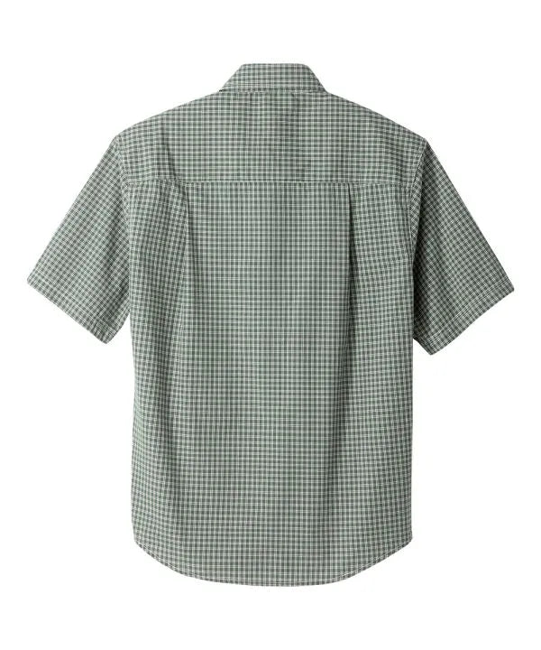 Green Gingham short sleeve magnetic shirt