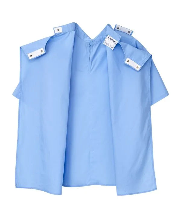 Men's Short Sleeve Button Down Shirt with Back Overlap