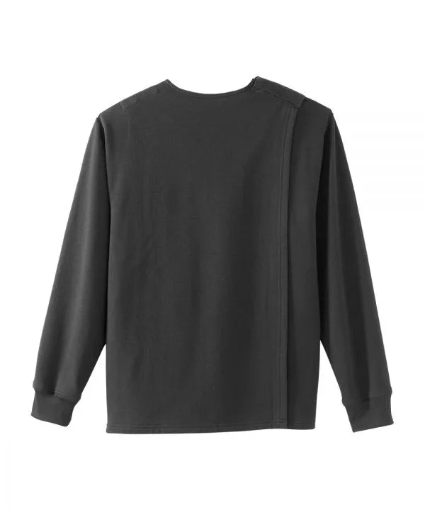 Black fleece cardigan back view