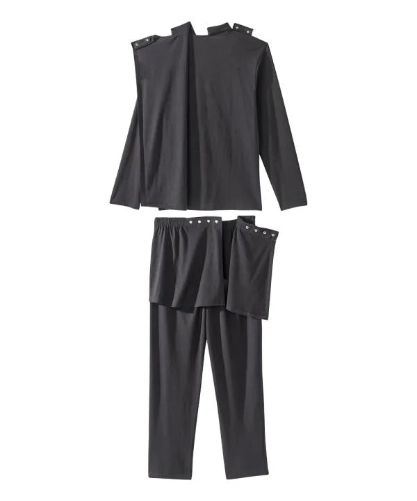 Back of the black Men's Casual Open Back 2-Piece Set