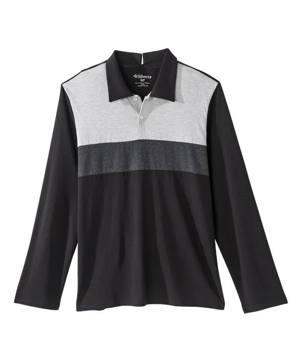 Front of the black Men's Casual Open Back 2-Piece Set