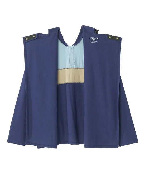 Snap closure of the blue stone Men's Casual Open Back 2-Piece Set