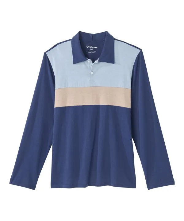 Front of the blue stone Men's Casual Open Back 2-Piece Set
