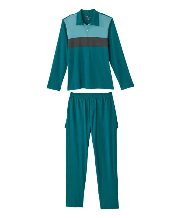 Carribean Men's Casual Open Back 2-Piece Set
