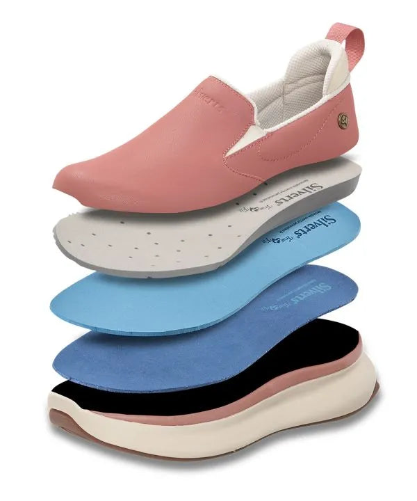 Insoles of the dusty rose Women's Wide Walking Shoes